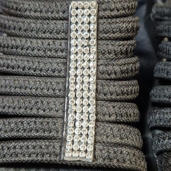 Skechers Women's 7 Black Sparkle Wedge Sandal - New - Picture 3 of 8